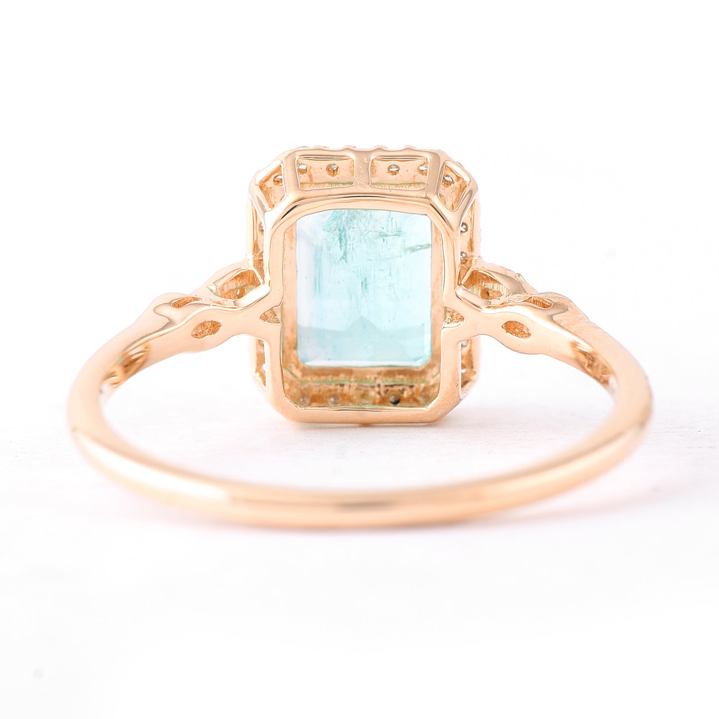 1.63 Ct Octagon Step Cut Natural Emerald 14K Gold Ring