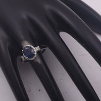 3.10 Ct Oval Mixed Cut Natural Sapphire 950 Platinum Ring