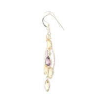 11.45 Ct Citrine, Amethyst 925 Sterling Silver Earrings