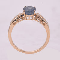 2.16 Ct Oval Mixed Cut Natural Sapphire 14K Gold Ring