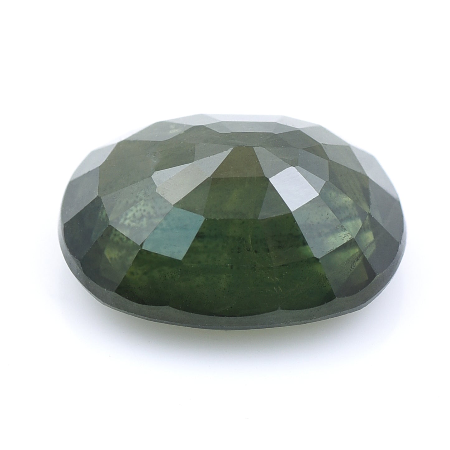 6.27 Natural Corundum Green Sapphire Oval Mixed Cut Gemstone