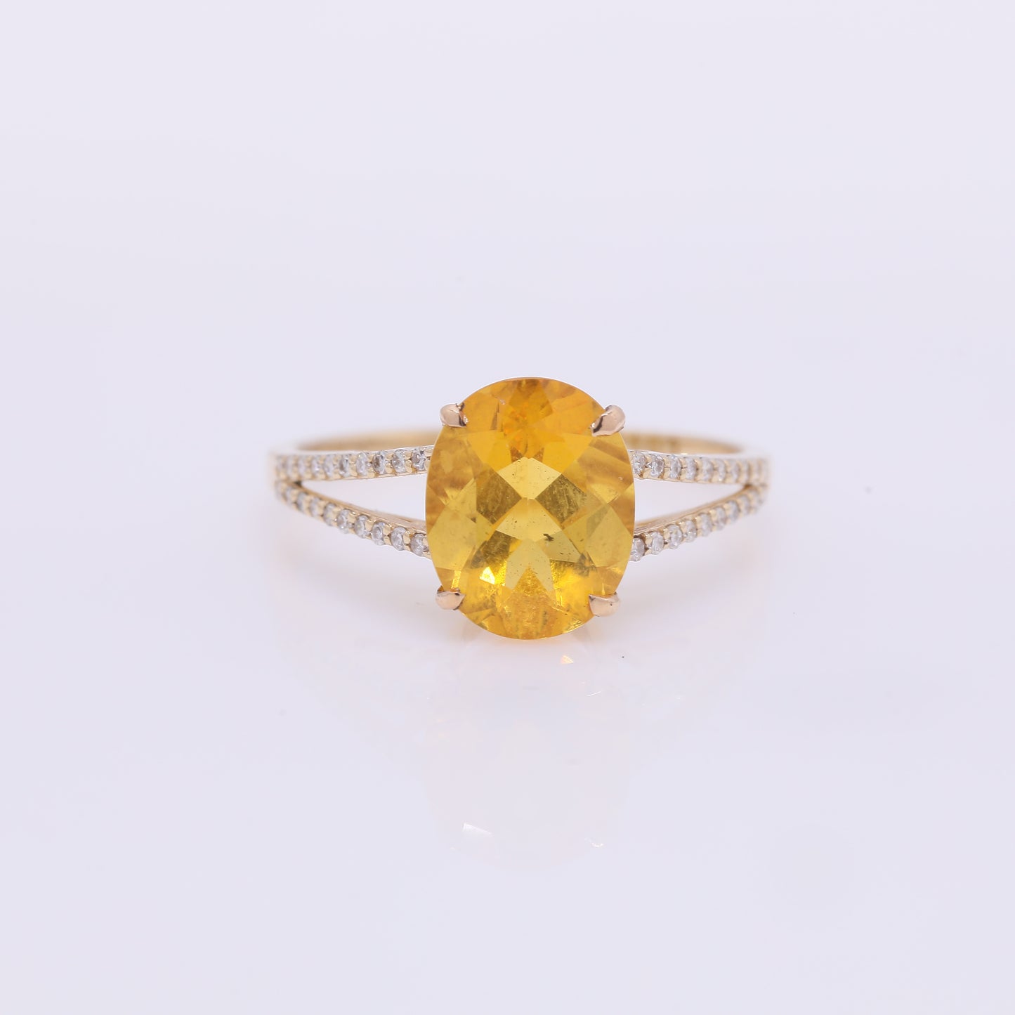1.93 Ct Oval Mixed Cut Natural Fire Opal 14K Gold Ring