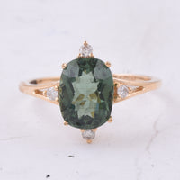 2.89 Ct Cushion Natural Apatite 14K Gold Ring