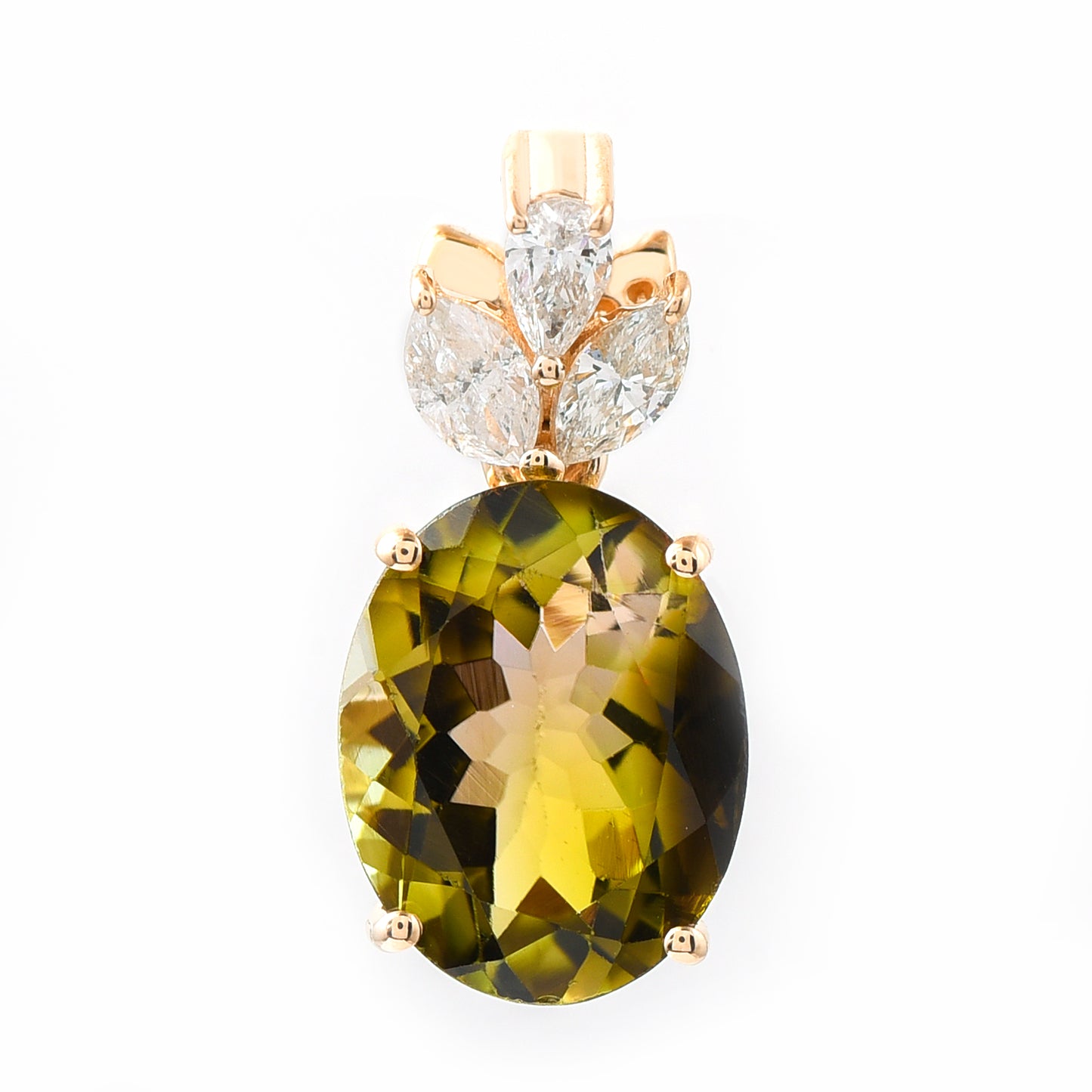 1.71 Ct Oval Tourmaline 14K Gold Pendant