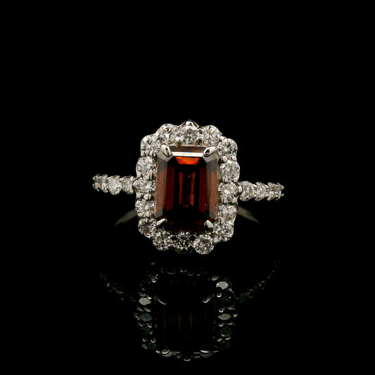 2.21 Carats Red Lab Grown Diamond 14K Gold Ring