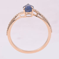 1.20 Ct Pear Mixed Cut Natural Sapphire 14K Gold Ring