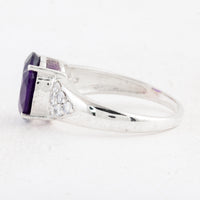 3.71 Ct Oval Amethyst 925 Sterling Silver Ring