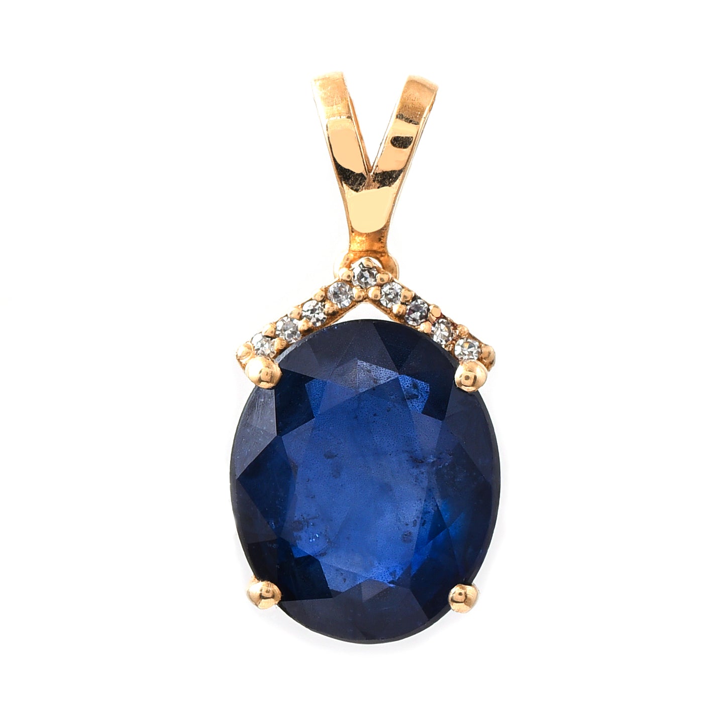 3.91 Ct Oval Sapphire 14K Gold Pendant