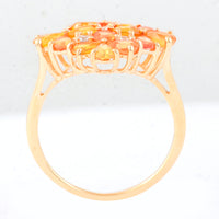 2.98 Ct Pear Multi Sapphire 14K Gold Ring