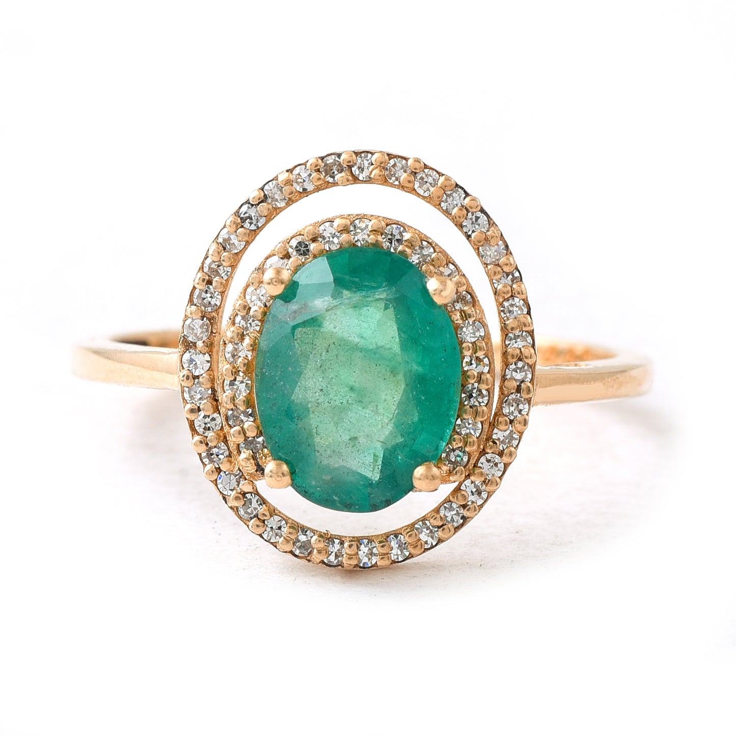 1.60 Ct Oval Emerald 14K Gold Ring