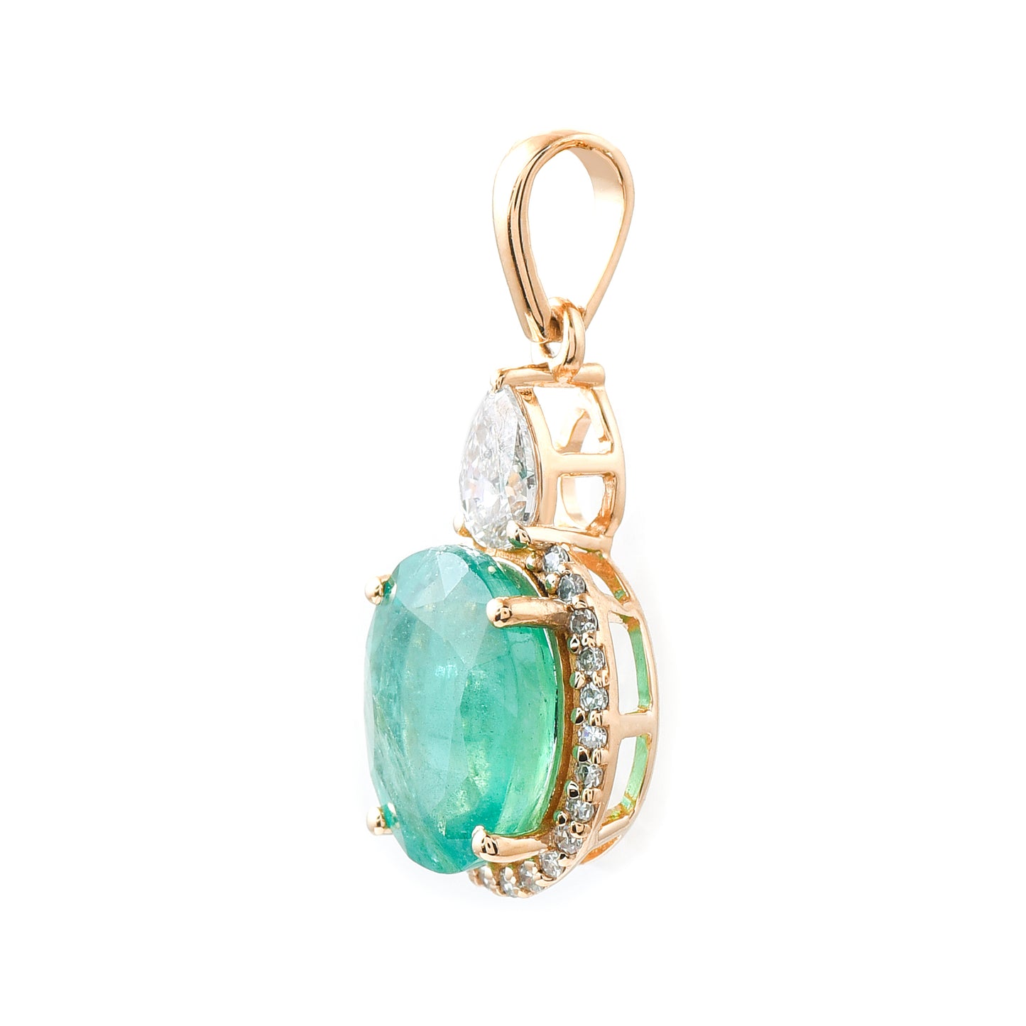 2.08 Ct Oval Emerald 14K Gold Pendant