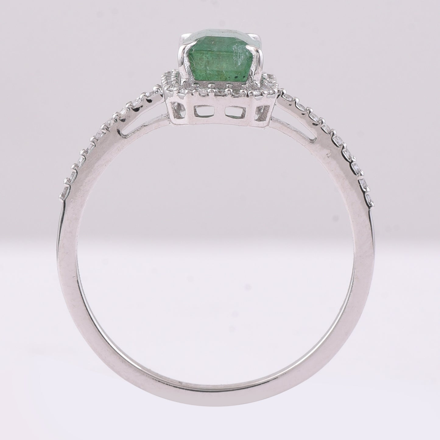 1.15 Ct Octagon Step Cut Natural Emerald 950 Platinum Ring