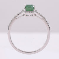 1.15 Ct Octagon Step Cut Natural Emerald 950 Platinum Ring
