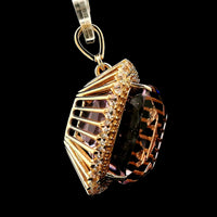 23.68 Ct Cushion Kunzite 14K Gold Pendant