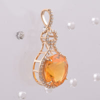 2.60 Ct Round Natural Fire Opal 14K Gold Pendant