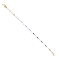 3.16 Ct Pear Tanzanite 14K Gold Bracelet