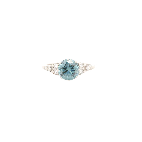1.69 Carats Blue Lab Grown Diamond 14K Gold Ring