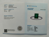 1.83 Ct Octagon Step Cut Natural Emerald 950 Platinum Ring