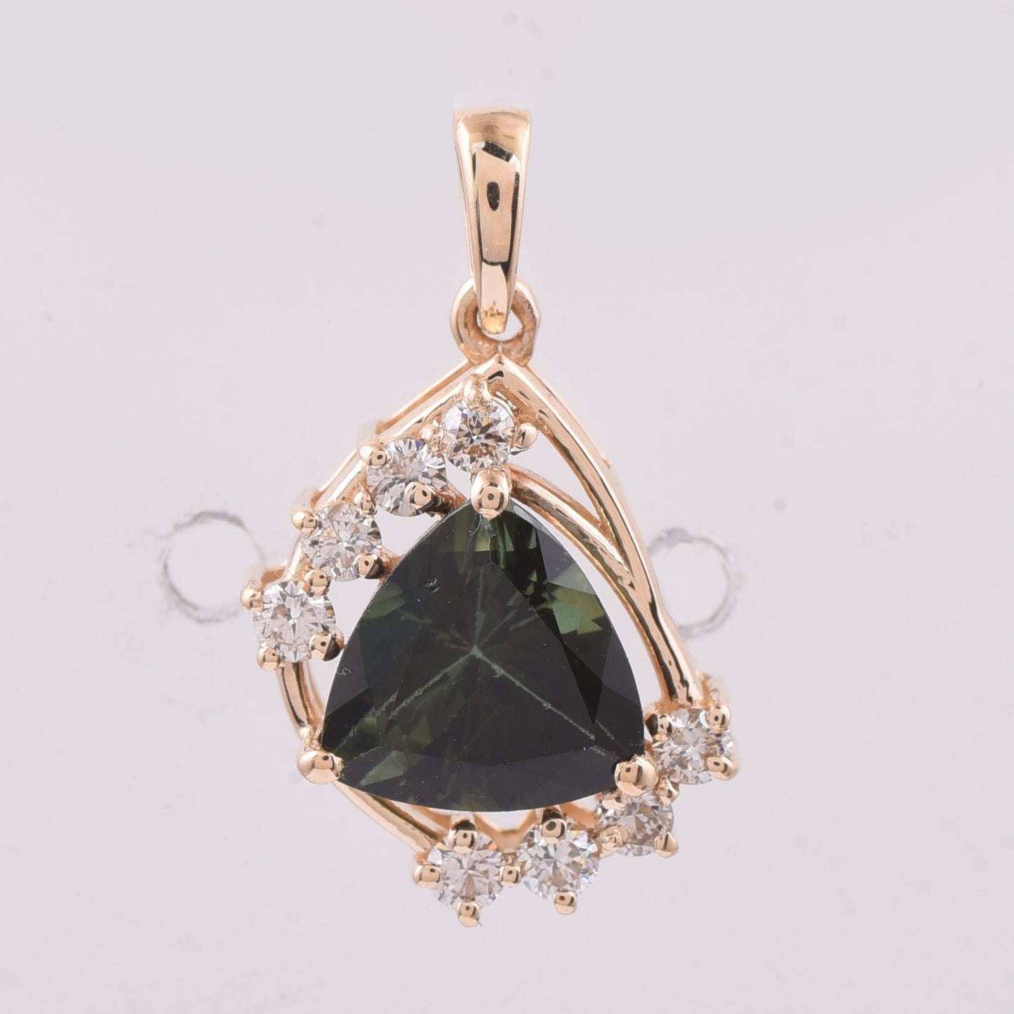 1.94 Ct Triangle Natural Tourmaline 14K Gold Pendant