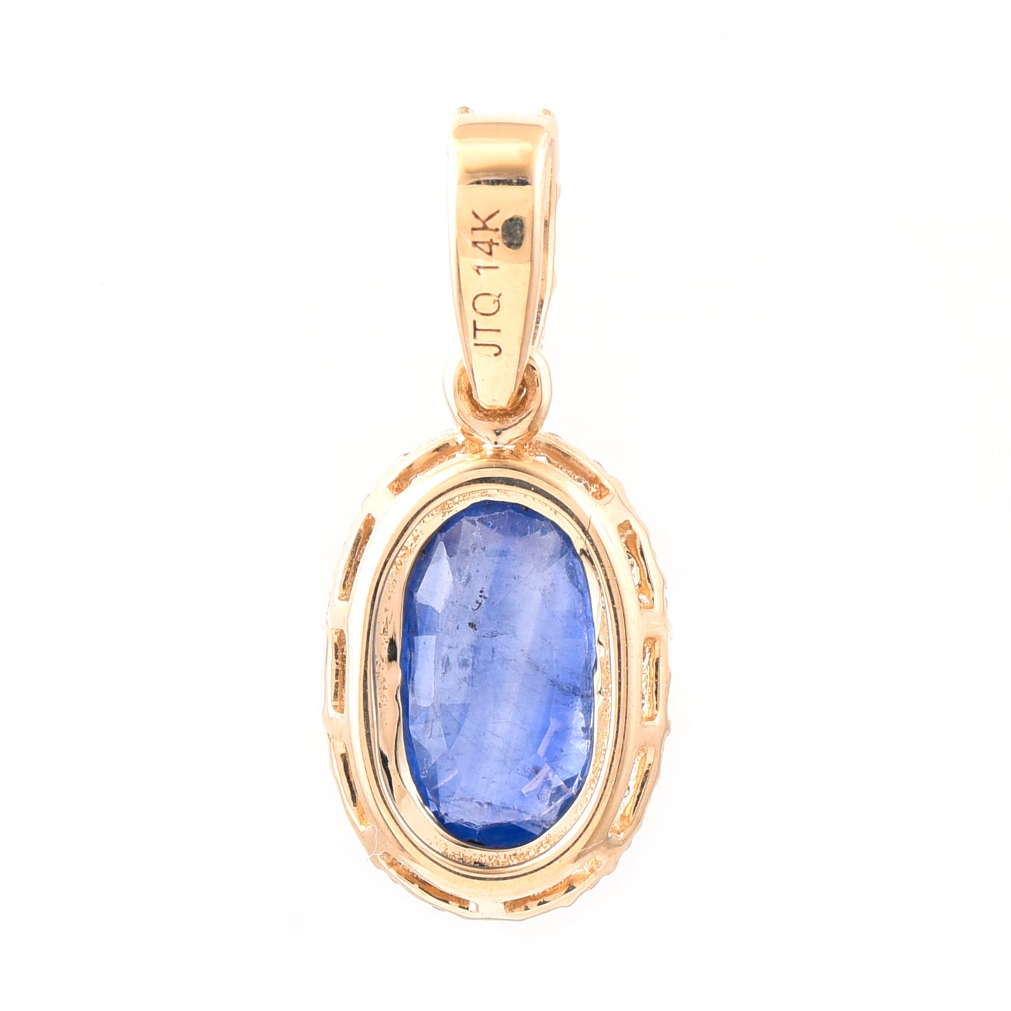 1.38 Ct Oval Mixed Cut Natural Sapphire 14K Gold Pendant
