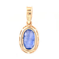 1.38 Ct Oval Mixed Cut Natural Sapphire 14K Gold Pendant