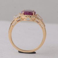 4.01 Ct Oval Ruby 9K Gold Ring
