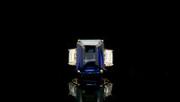 14.92 Ct Octagon Lab Grown Sapphire 14K Gold Ring
