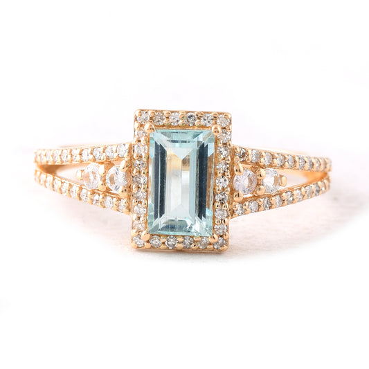 1.10 Ct Octagon Emerald 14K Gold Ring