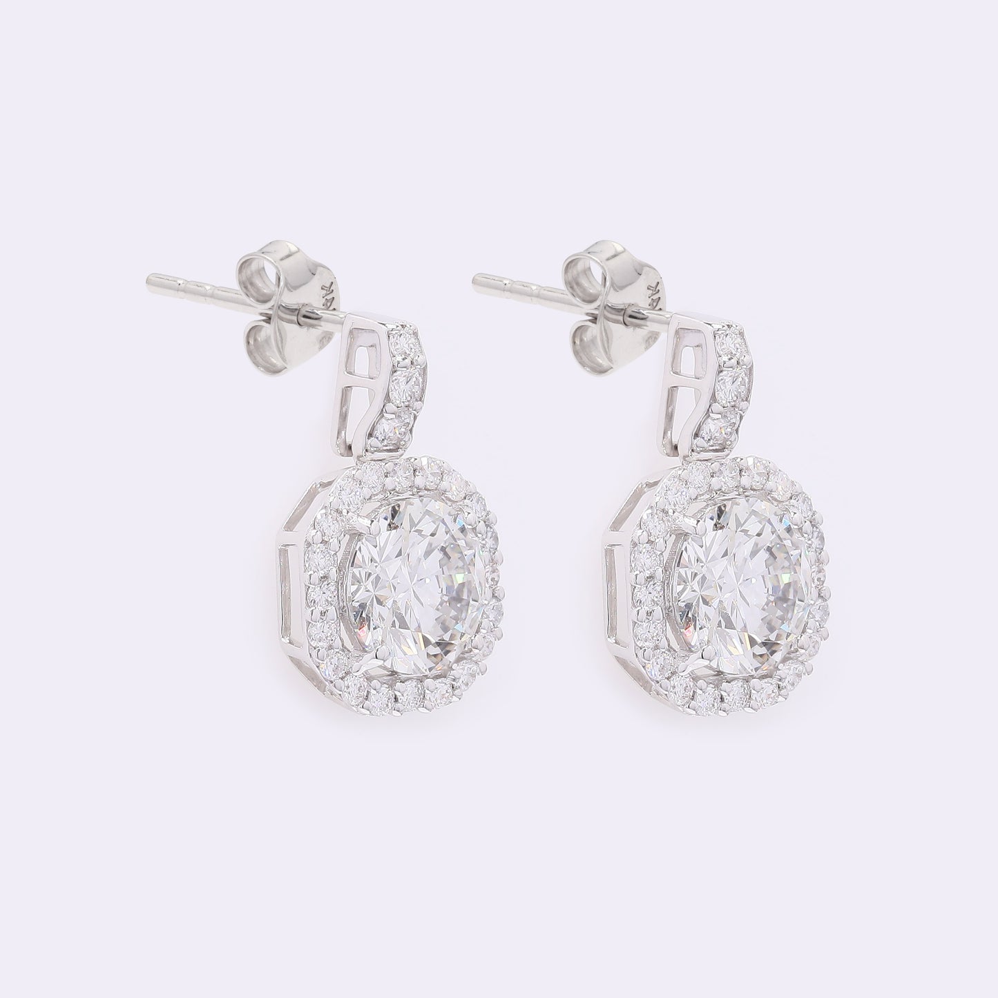 3.84 Carats Lab Grown Diamond 14K Gold Earrings