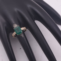 2.91 Ct Octagon Step Cut Natural Emerald 14K Gold Ring