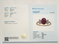 1.65 Ct Oval Natural Ruby 14K Gold Ring