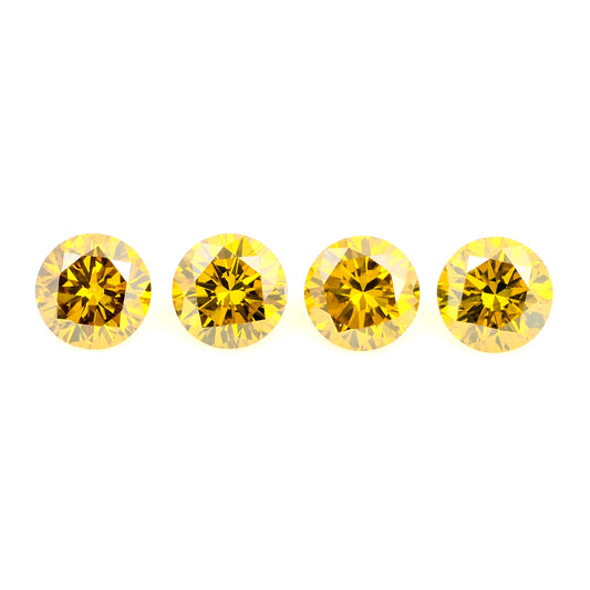 0.72 Yellow Diamond Round Loose Gemstone