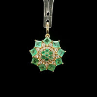 1.56 Ct Square Emerald 14K Gold Pendant
