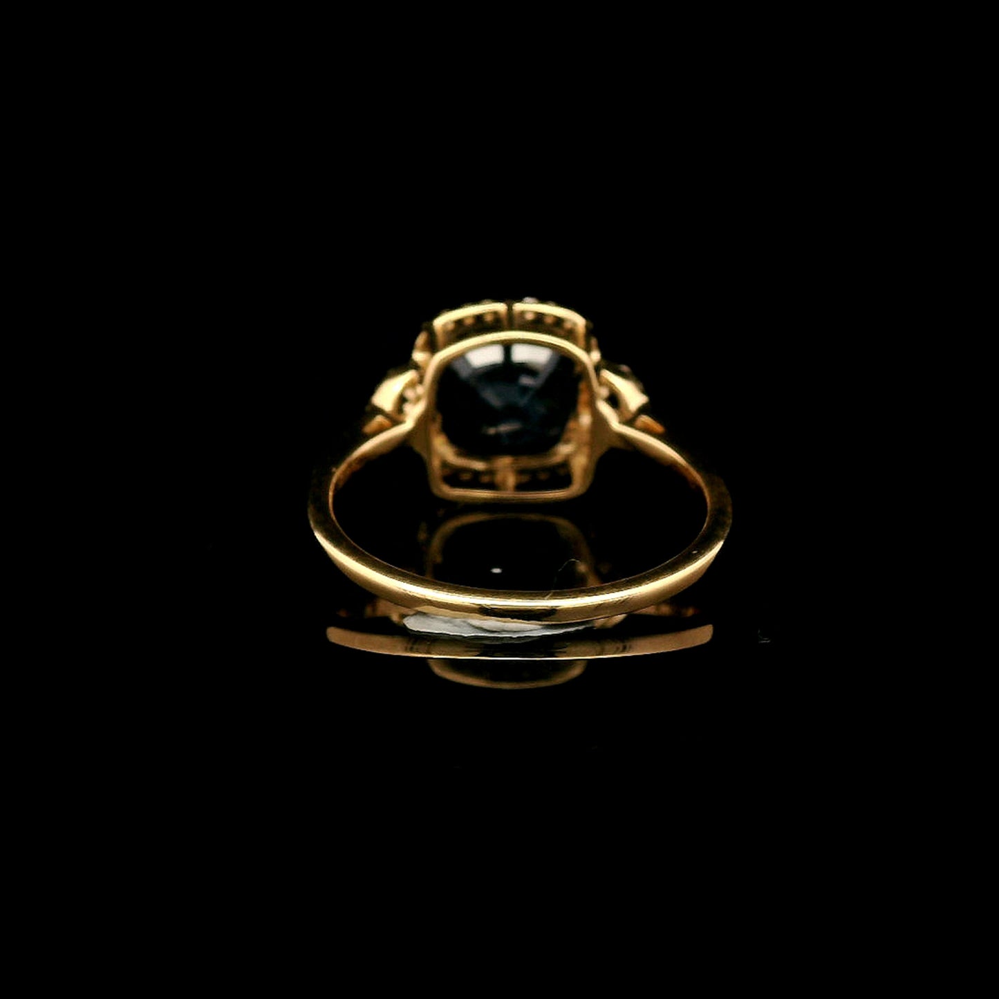 3.60 Ct Cushion Mixed Cut Natural Sapphire 14K Gold Ring