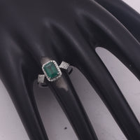 1.32 Ct Octagon Step Cut Natural Emerald 950 Platinum Ring