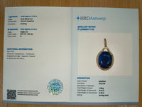 5.32 Ct Oval Mixed Cut Natural Sapphire 14K Gold Pendant