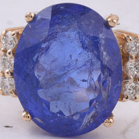 5.41 Ct Oval Natural Tanzanite 14K Gold Ring