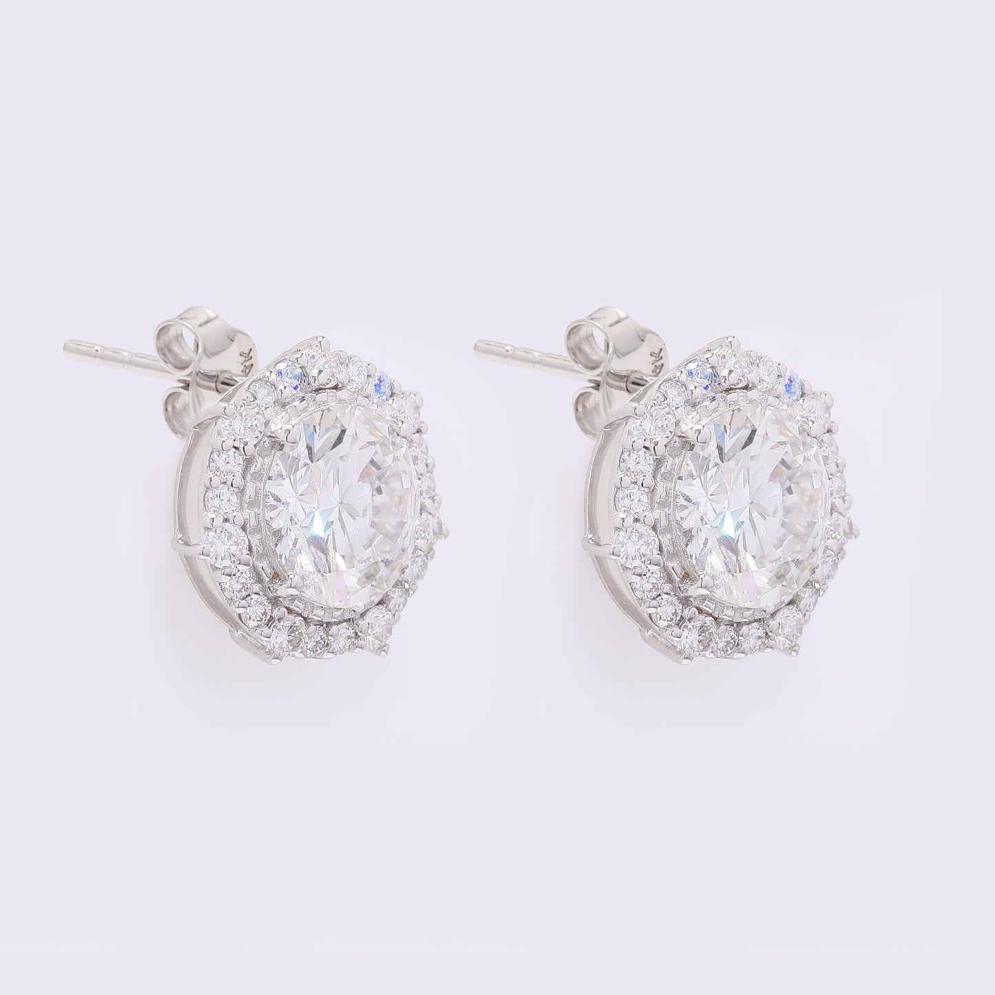 4.87 Carats Lab Grown Diamond 14K Gold Earrings