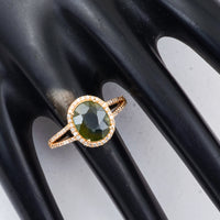 2.50 Ct Oval Mixed Cut Natural Bi Coloured Sapphire 14K Gold Ring