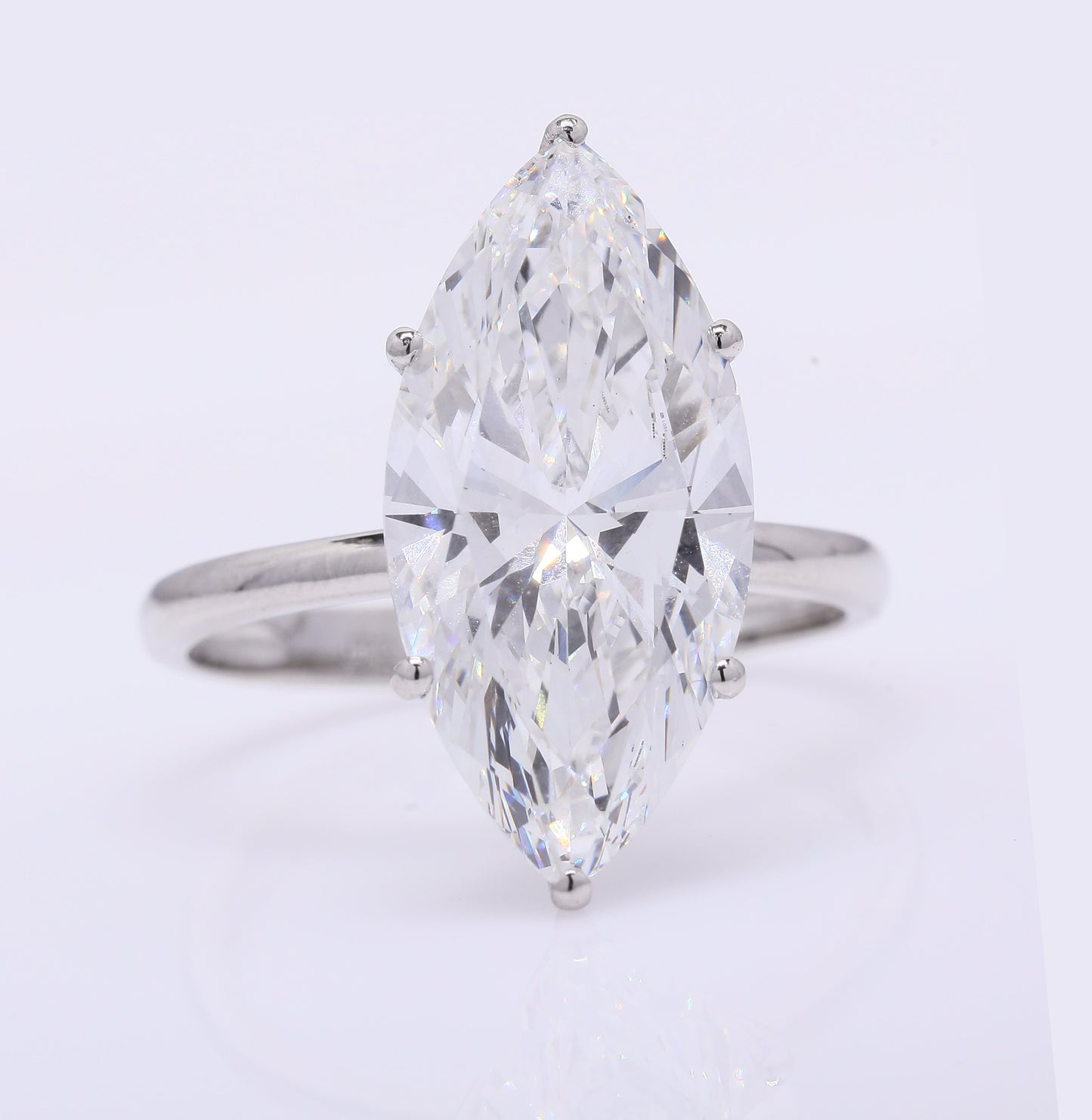 5.72 Ct Marquise Lab Grown Diamond 950 Platinum Ring