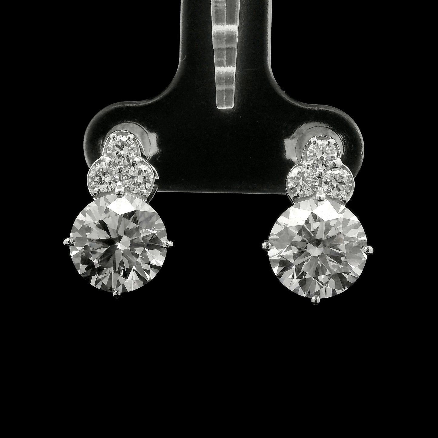 4.58 Ct Round Lab Grown Diamond 14K Gold Earrings