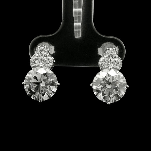 4.58 Ct Round Lab Grown Diamond 14K Gold Earrings