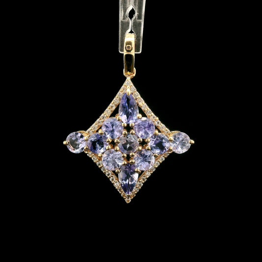 1.80 Ct Pear Tanzanite 14K Gold Pendant
