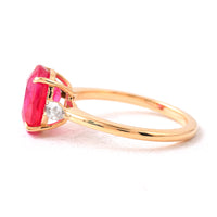 4.55 Ct Oval Ruby 18K Gold Ring