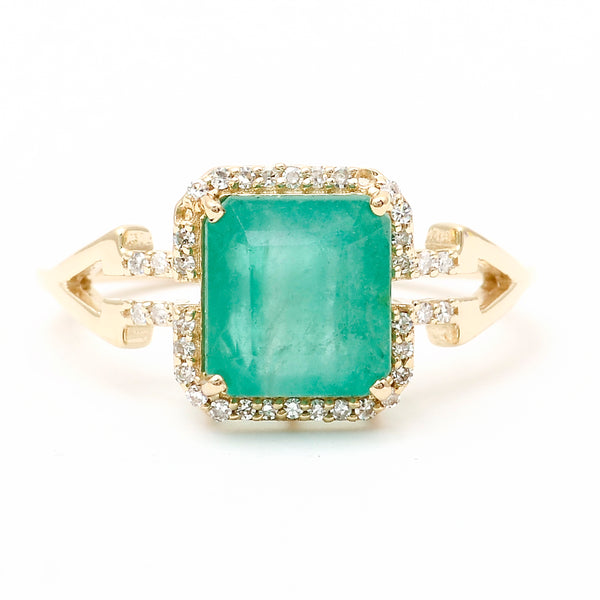 2.75 Ct Octagon Natural Emerald 14K Gold Ring