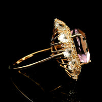 10.83 Ct Pear Kunzite 14K Gold Ring