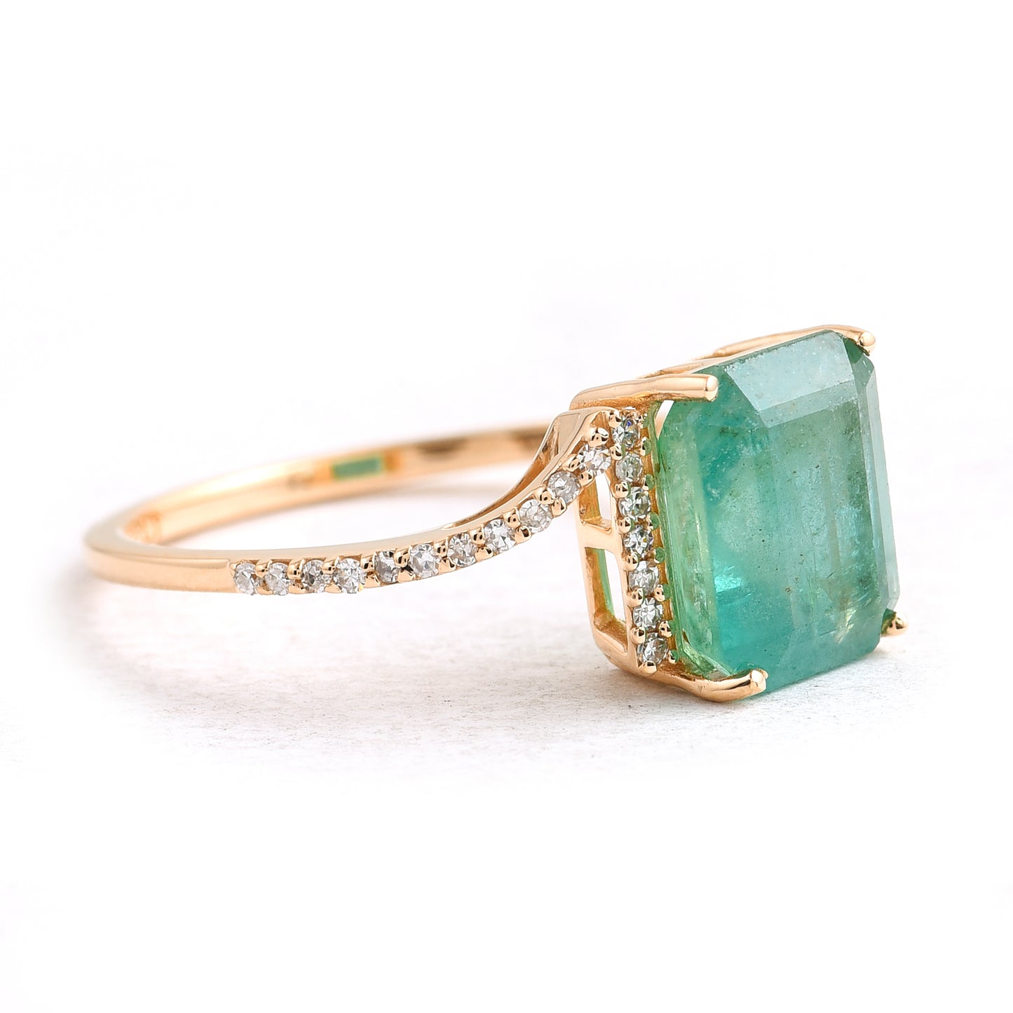 2.48 Ct Octagon Emerald 14K Gold Ring