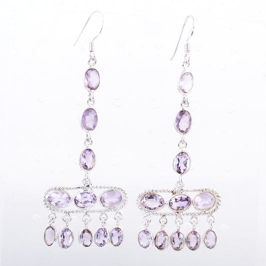 18.25 Ct Amethyst 925 Sterling Silver Earrings