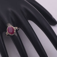 2.91 Ct Oval Ruby 9K Gold Ring