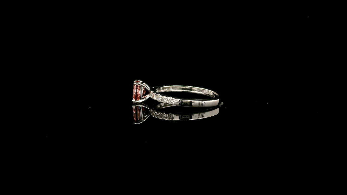 1.26 Carats Pink Lab Grown Diamond 14K Gold Ring